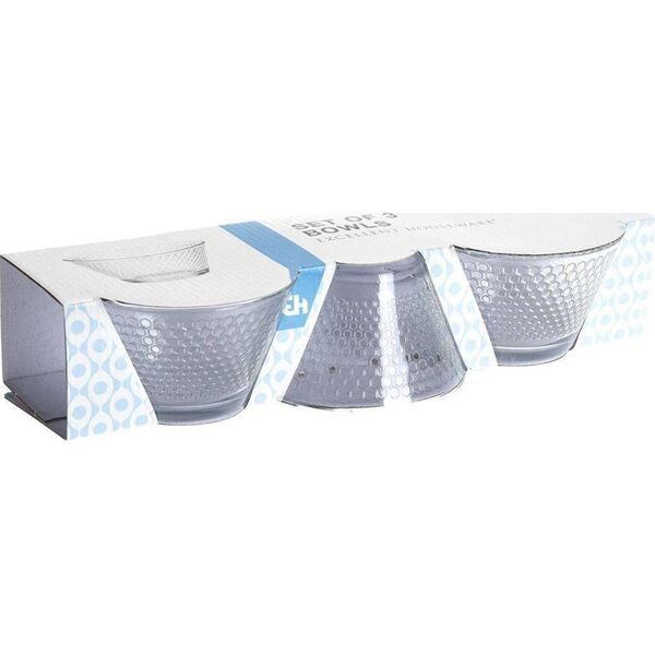 Excellent Houseware Miska szklana salaterka miseczka okrągła zestaw misek szklanych salaterek 3 szt. 300 ml