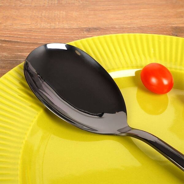 Orion Łyżka do sałaty stalowa czarna 25 cm BLACK
