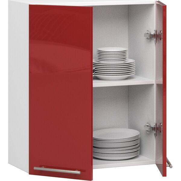 Fabryka Mebli Akord WISZĄCA SZAFKA KUCHENNA OLIWIA W 60cm BIAŁA-CZERWONY POŁYSK H720