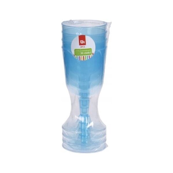 Koopman Zestaw kolorowych plastikowych kieliszków do wina 4 szt