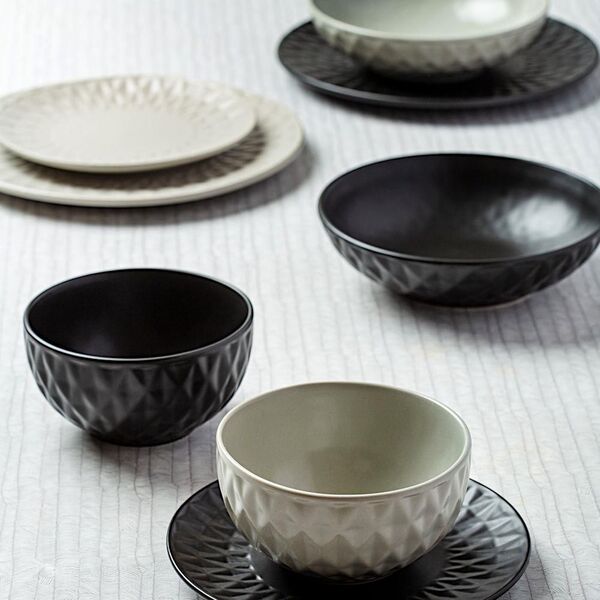 NAVA Miska miseczka salaterka ceramiczna SOHO Classic SZARA na płatki sałatki surówki budyń zupę 14 cm 700 ml