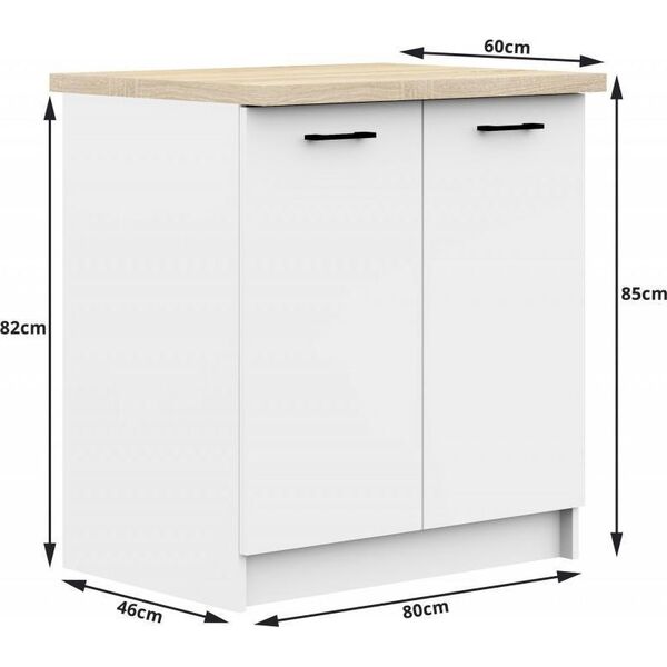 Fabryka Mebli Akord Szafka kuchenna Oliwia S 80cm 2D biała