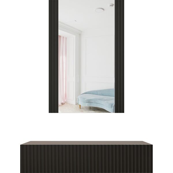Triton Toaletka z lustrem PAFOS 80x41,6x100 czarny mat