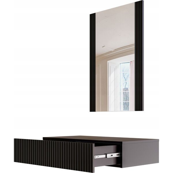 Triton Toaletka z lustrem PAFOS 80x41,6x100 czarny mat
