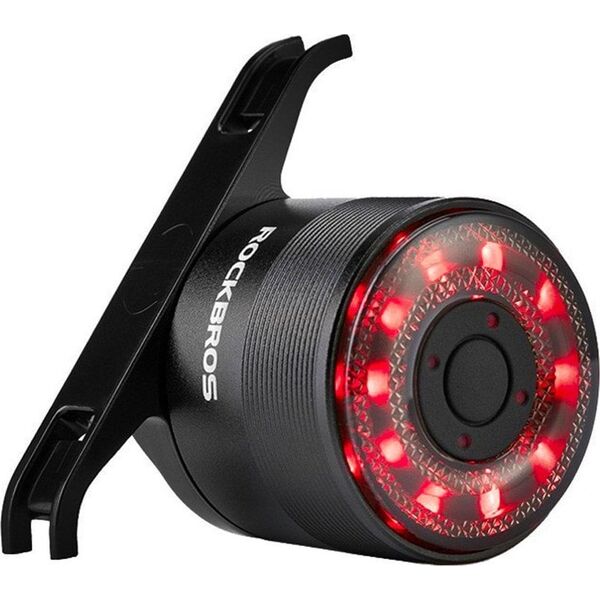 Lampka rowerowa tylna Q1 7 kolorów LED Strobe + kabel USB-C - USB-A - czarna Lampka rowerowa tylna Q1 7 kolorów LED Strobe + kabel USB-C - USB-A - czarna