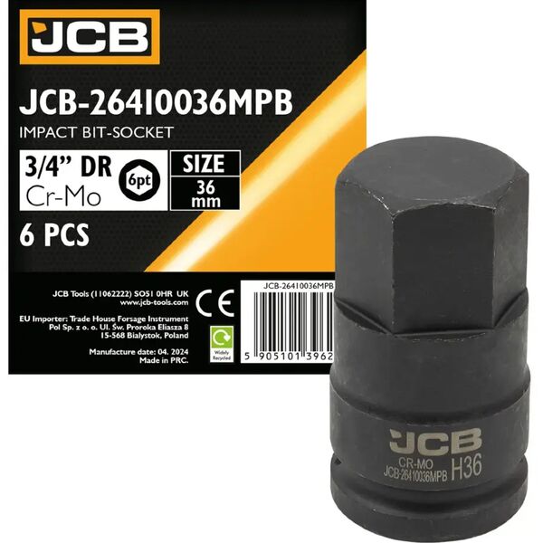 JCB Μύτη καρυδάκι κρούσης 36mm 3/4" (6-γωνιακή)