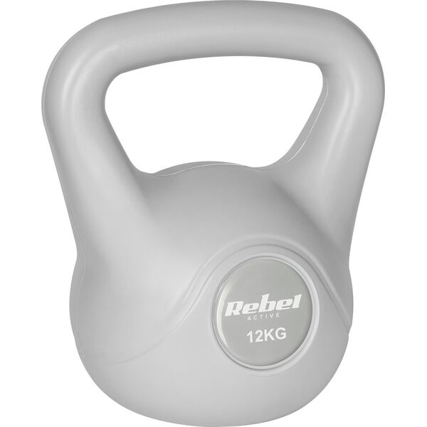 Kettlebell bitumiczny 12 kg szary REBEL ACTIVE