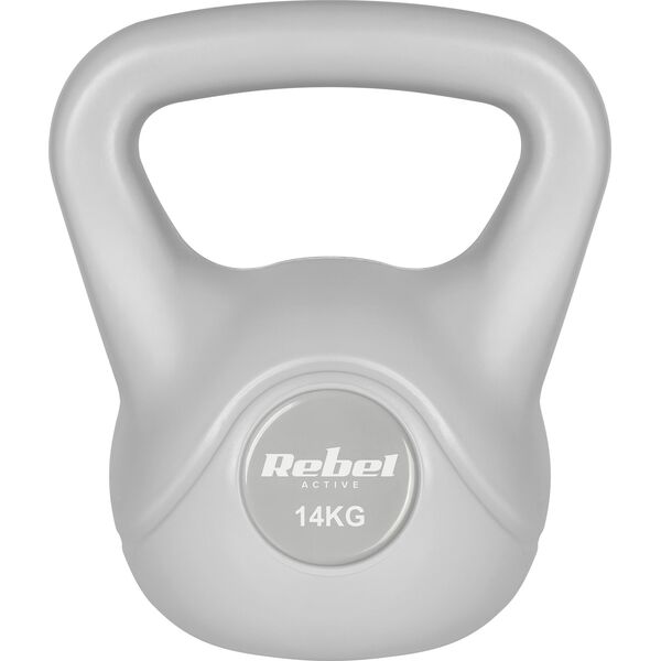 Kettlebell bitumiczny 14 kg szary REBEL ACTIVE