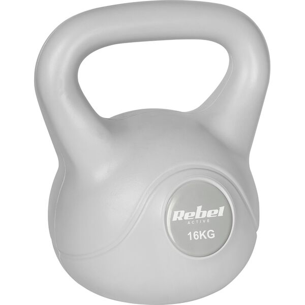 Kettlebell bitumiczny 16 kg szary REBEL ACTIVE