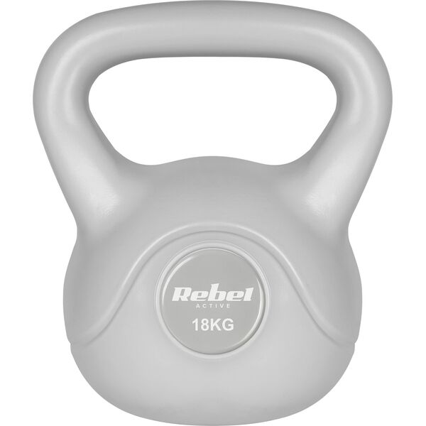 Kettlebell bitumiczny 18 kg szary REBEL ACTIVE