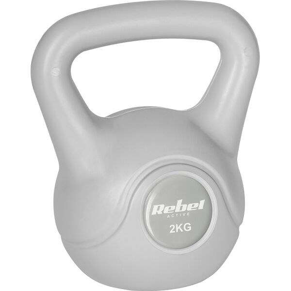 Kettlebell bitumiczny 2 kg szary REBEL ACTIVE