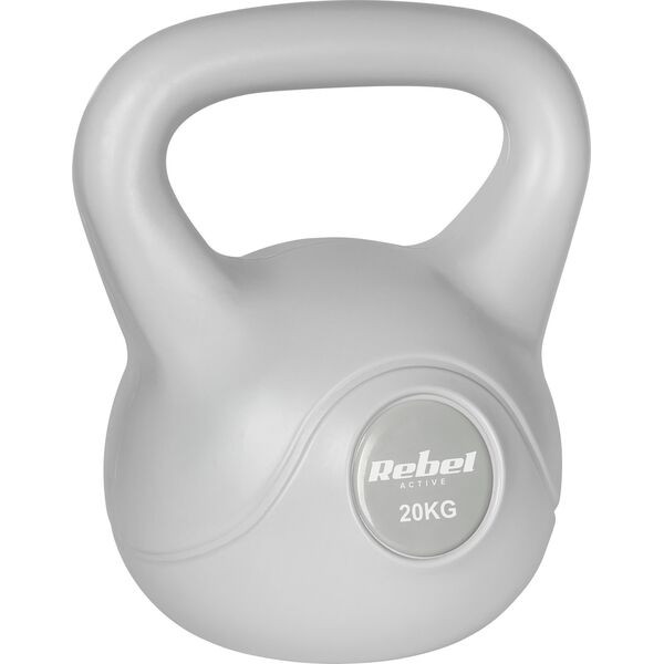 Kettlebell bitumiczny 20 kg szary REBEL ACTIVE