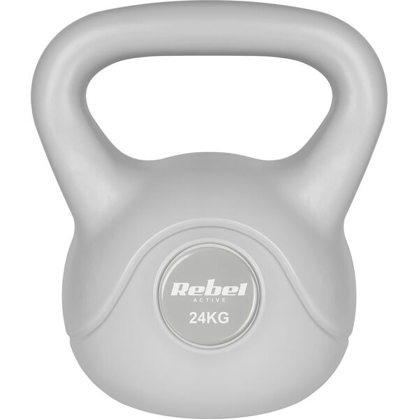 Kettlebell bitumiczny 24 kg szary REBEL ACTIVE