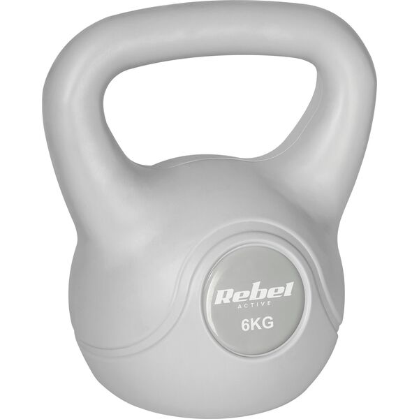 Kettlebell bitumiczny 6 kg szary REBEL ACTIVE
