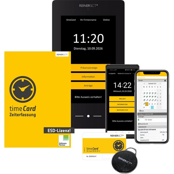REINERSCT timeCard 10 Zeiterfassung Jahreslizenz fuer 10 Mitarbeiter