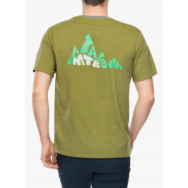 T-shirt z nadrukiem Patagonia Berm Logo Responsibili-Tee - graze green, rozmiar: S
