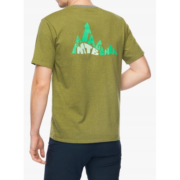T-shirt z nadrukiem Patagonia Berm Logo Responsibili-Tee - graze green, rozmiar: S
