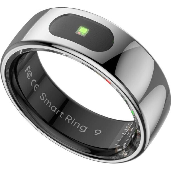 Smart RING PRO ασημί, μετρήστε το άγχος, τον καρδιακό παλμό, παρακολούθηση ύπνου, μέγεθος 12, Powerton