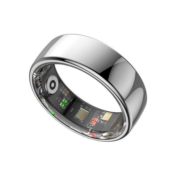 Smart RING PRO ασημί, μετρήστε το άγχος, τον καρδιακό παλμό, παρακολούθηση ύπνου, μέγεθος 12, Powerton