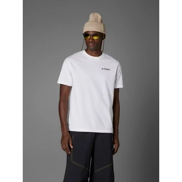 Koszulka bawełniana adidas TERREX Nat Geo UF AEROREADY Graphic T-Shirt - white rozmiar: l