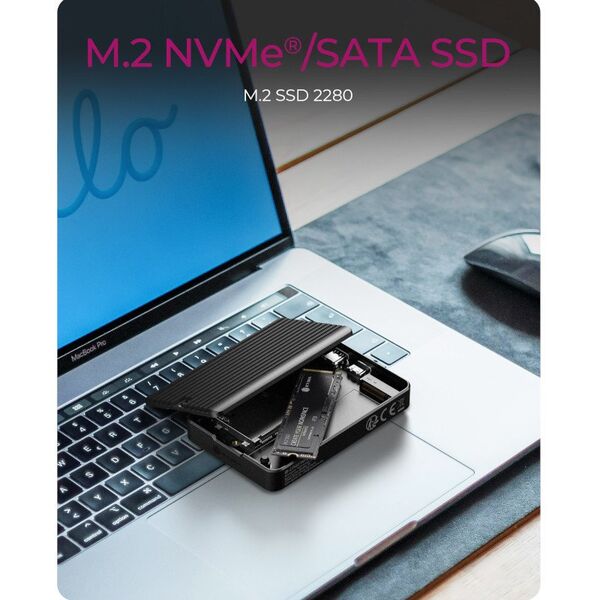 ICY BOX IB-CR601M-C31 M.2 NVMe/SATA SSD case with CFexpress Type-B Card Reader