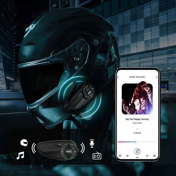 Interkom motocyklowy EJEAS Q8 Mesh 3.0 Wydajna komunikacja 6 osób 1000m230h