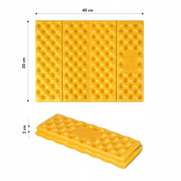 NC17105 MATA KEMPINGOWA DO SIEDZENIA Z PODBICIEM ALUMINIOWYM +IXPE 40 CM ŻÓŁTA NILS CAMP