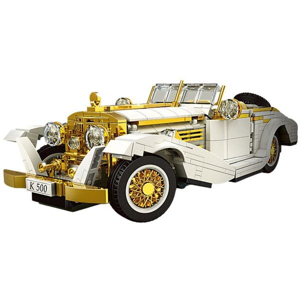 Klocki Konstrukcyjne Samochód Vintage Klasyk K500 Biało-Złoty 952 el. LEAN Toys