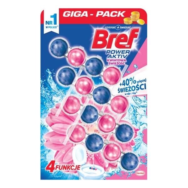 Bref Zawieszka do WC Bref Active Kwiatowy 4x50g uniwersalny