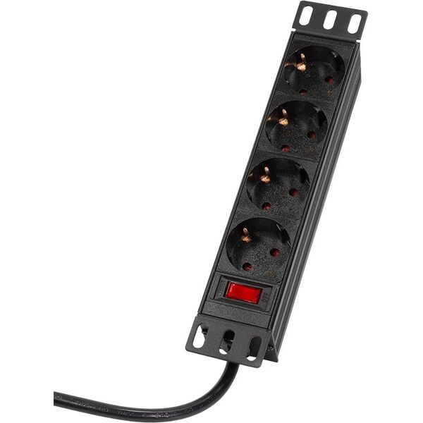 LogiLink LogiLink Steckdosenleiste 4-fach mit Schalter,10"(1HE),2m