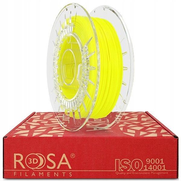 3D plastikas TPU 96A neonine geltona 1.75mm 0.5kg Rosa3D