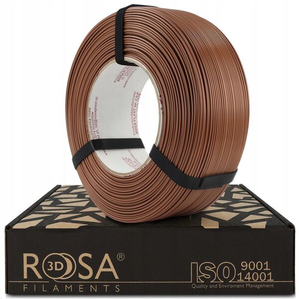 3D plastikas PLA rudas/kakavinis (Mocha Mousse) 1kg refill pakuote Rosa3D