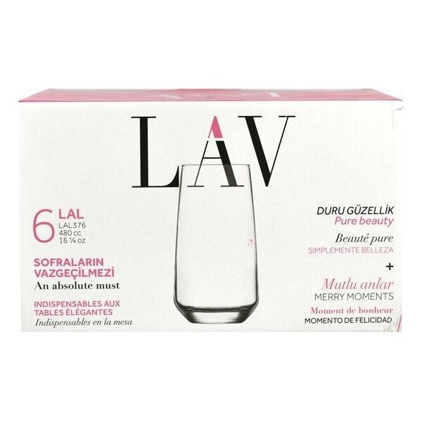 lav Wysokie szklanki do drinków Lal 480 ml LAV komplet 6 sztuk