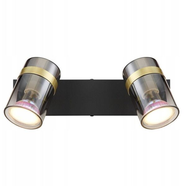 Spotlight GLOBO TRABBY, 2xGU10 max 2x8W, black glass, smoked glass 6x12.5x26cm