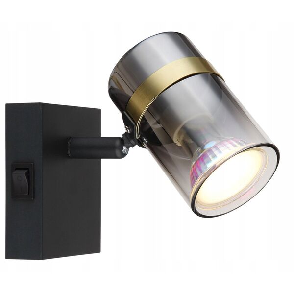 Spotlight GLOBO TRABBY, 1xGU10 max 1x8W, black glass, smoked glass, 7x9.6x12.5cm