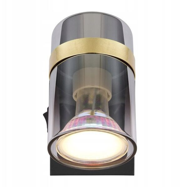 Spotlight GLOBO TRABBY, 1xGU10 max 1x8W, black glass, smoked glass, 7x9.6x12.5cm