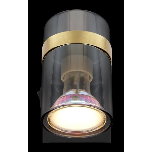 Spotlight GLOBO TRABBY, 1xGU10 max 1x8W, black glass, smoked glass, 7x9.6x12.5cm