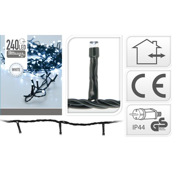 Lampki choinkowe 240 LED białe zimne