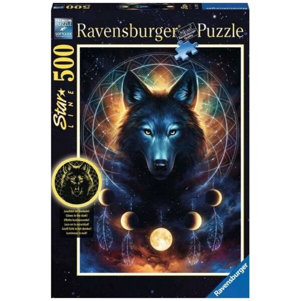 Ravensburger Puzzle 500 elementów Wilk i księżyce