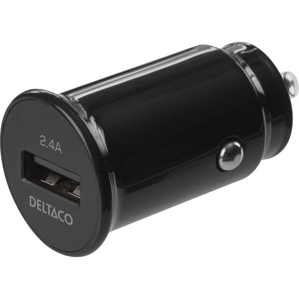 Deltaco USB-CAR123, Αυτοκίνητο, Αναπτήρας πούρων, Μαύρο