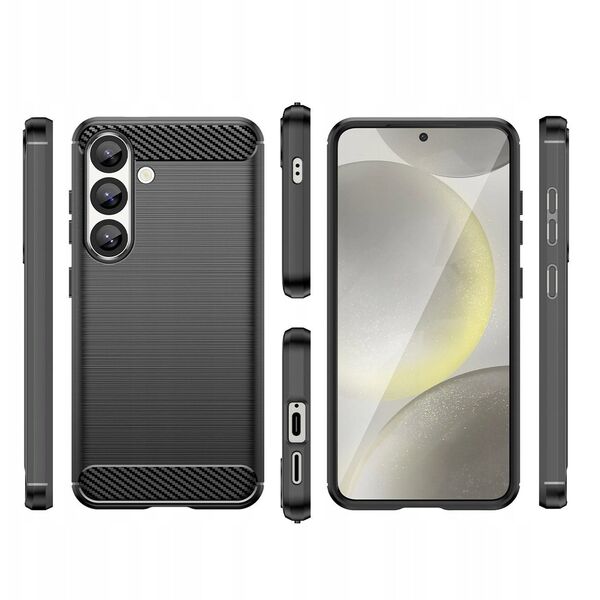 Ελαστική θήκη σιλικόνης Carbon Case για Realme 14 5G - μαύρη