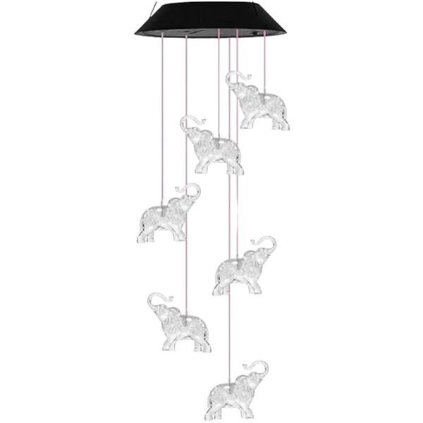 Lampki Solarne Ogrodowe LED Dzwonki Słoniki Kolorowe 70cm