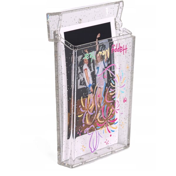 Zestaw 2w1 Futerał Etui Pokrowiec Do Fuji Instax Mini 12 Pudełko Na Zdjęcia / Przezroczysty/ Mieniący Się