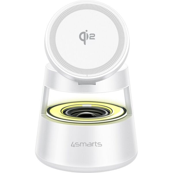 4smarts 541535 ładowarka do urządzeń przenośnych Zestaw słuchawkowy, Smartfon, Smartwatch Biały USB Bezprzewodowe ładowanie Wewnętrzna, Zewnętrzna