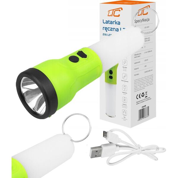 Latarka LTC LATARKA LAMPKA LED 2w1 AKUMULATOROWA USB UCHWYT
