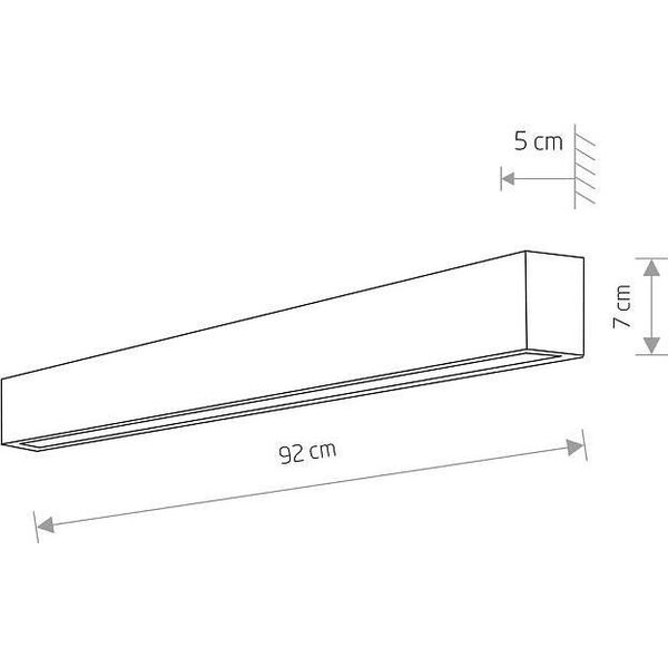 Kinkiet Nowodvorski Metalowa listwa ścienna Straight Wall 7594 minimalistyczna czarna