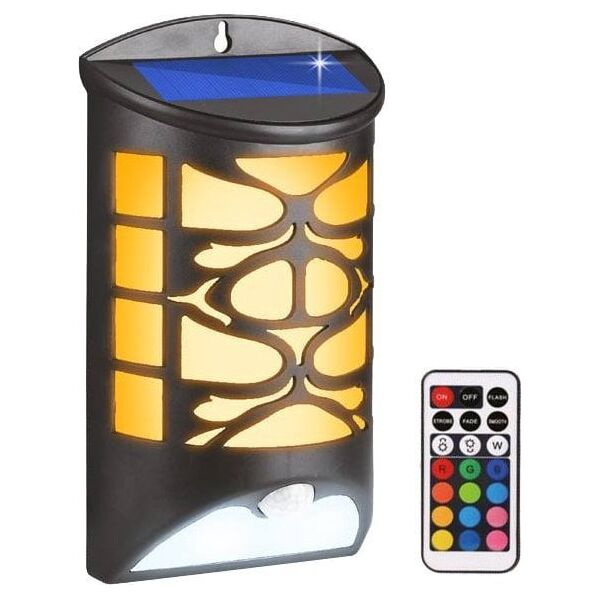 Kinkiet LTC Lampa solarna LED LTC dekoracyjna 10W z czujnikiem ruchu i zmierzchu + pilot