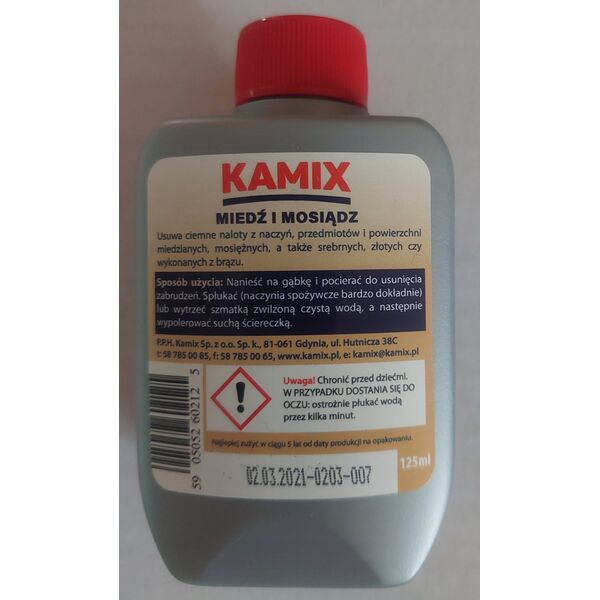 Kamix Płyn do czyszczenia miedź i mosiądz, 125 ml