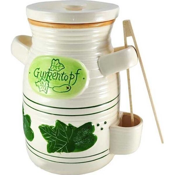 Alpenburg SŁÓJ CERAMICZNY DO OGÓRKÓW 4L+ SZCZYPCE