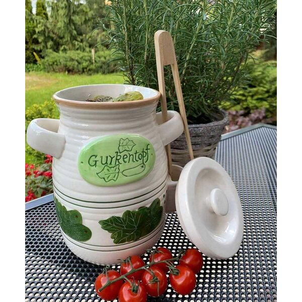 Alpenburg SŁÓJ CERAMICZNY DO OGÓRKÓW 4L+ SZCZYPCE